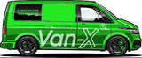 VW T6.1 Transporter Conversion de Van Rideaux Premium Van-X - Noir/Bleu