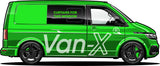 VW T6.1 Transporter Conversion de Van Rideaux Premium Van-X - Noir/Bleu