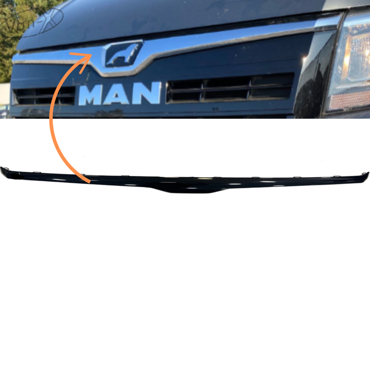 Man TGE Badgeless Grille Trim - Glanzend Zwart