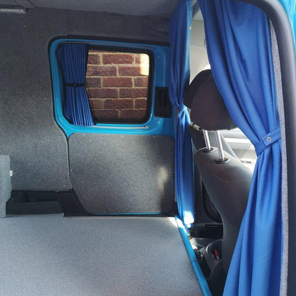 VW Caddy Van-Umbau Premium Vorhänge Van-X - Schwarz/Blau