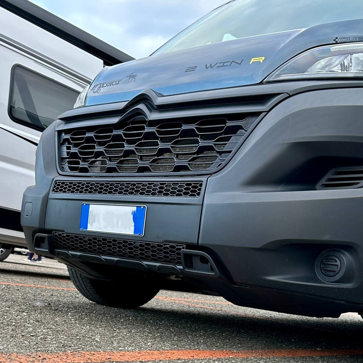 Voor Opel Movano Front Honeycomb Bumper Grille Bundle 2 stuks - Matt Zwart | Van-X