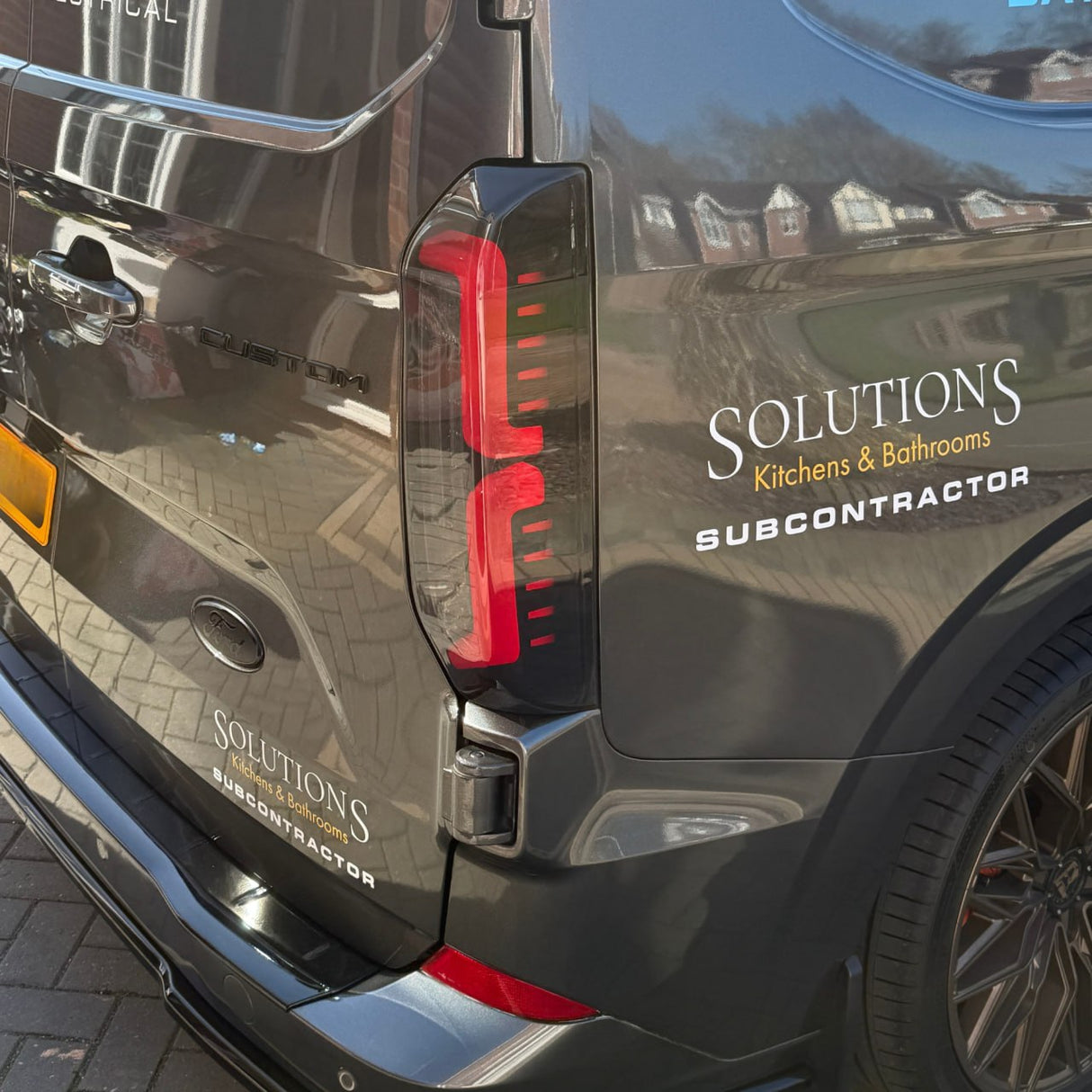 Voor de nieuwe Transit Custom 2024–2026 Van-X Full LED achterlichten Achterlichten – Upgrade van gerookte lenzen