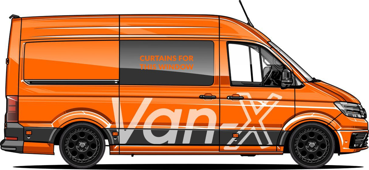 VW Crafter Premium Gordijnen Van-X - Zwart/Grijs