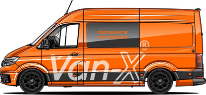 VW Crafter Premium Gordijnen Van-X - Zwart/Zwart