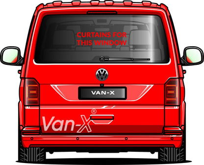 VW T6 Transporter Conversion de Van Rideaux Premium Van-X - Noir/Noir