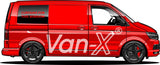 VW T6 Transporter Van-Umbau Premium-Vorhänge Van-X - Schwarz/Blau