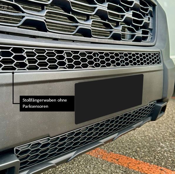 Fiat Ducato Bumper Honeycomb without Parking Sensors - Gloss Black