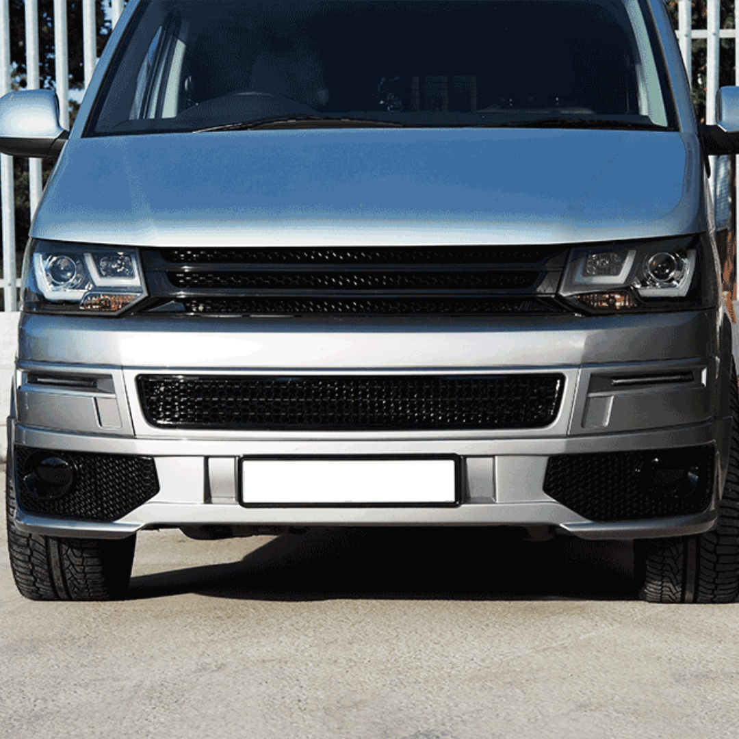 Für VW T5.1 Wabenförmiges Stoßstangennetz (Schwarz glänzend)