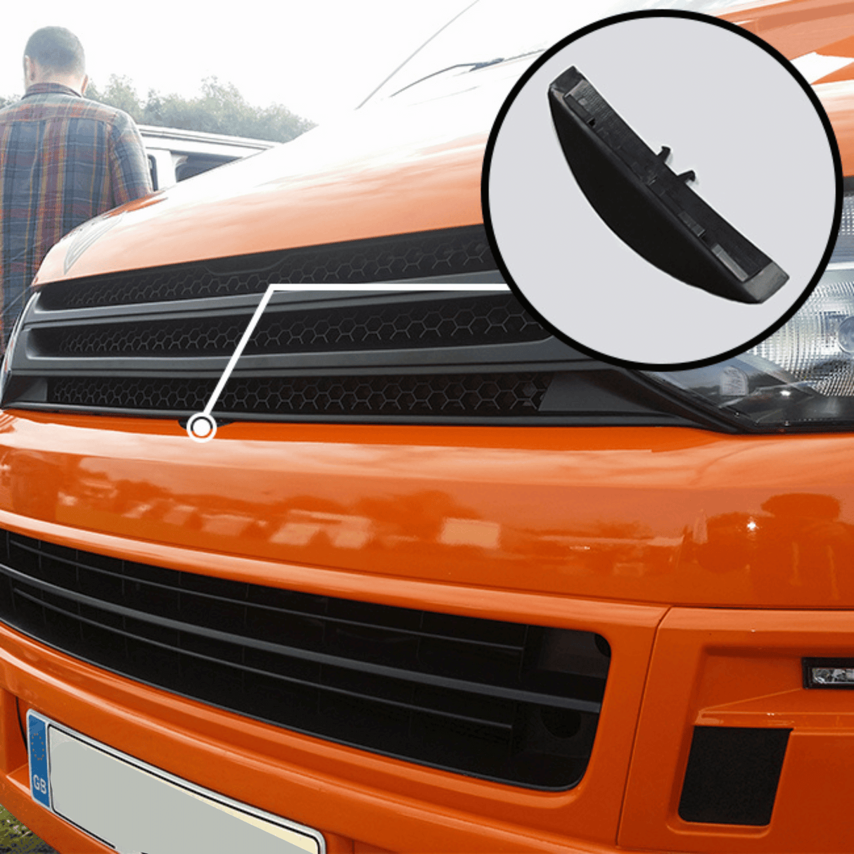 Matzwart badgeloos rooster voor Volkswagen T5.1 *Opruiming* [B-klasse]