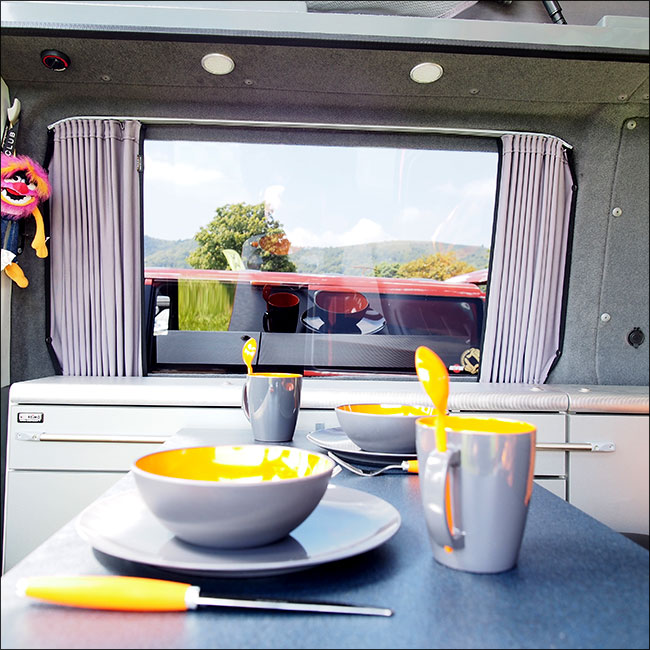 Pour Rideaux de Fenêtre Premium Ford Transit Custom - Noir/Gris - CRÉEZ VOTRE PROPRE ENSEMBLE! Van-X
