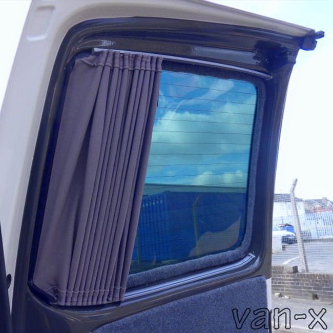 VW T5 Transporter Van Conversion Premium Curtains Van-X - Black/Grey