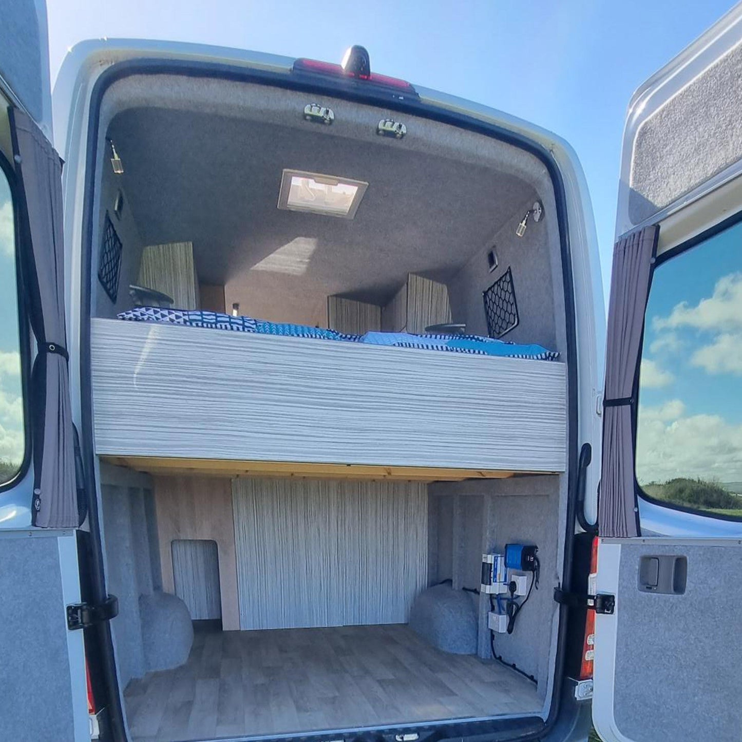 VW Crafter Premium Gordijnen Van-X - Zwart/Grijs