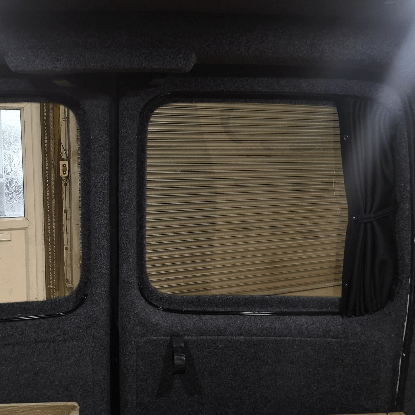 VW Caddy Van Conversion Premium Curtains Van-X - Black/Black