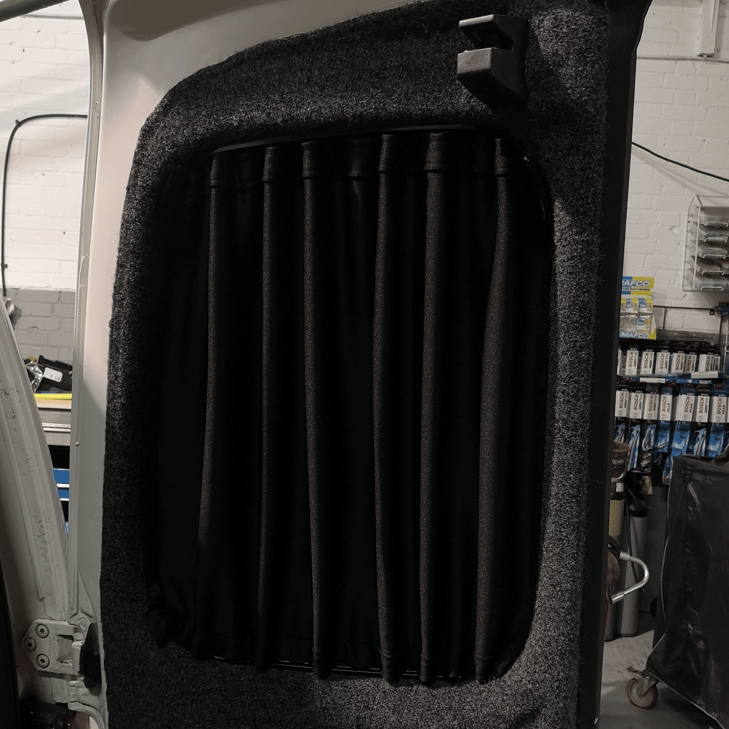 VW Caddy Van Conversion Premium Curtains Van-X - Black/Black