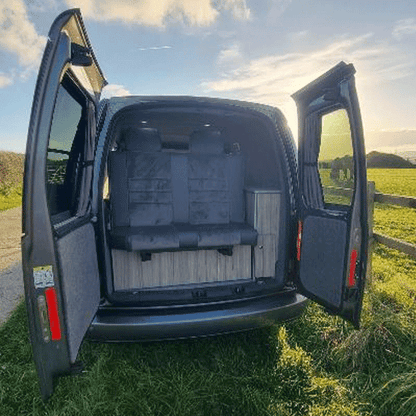 VW Caddy Van Conversion Premium Curtains Van-X - Black/Grey