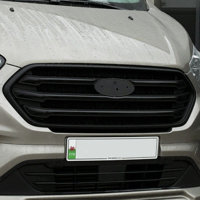 Für Ford Transit Custom Frontgrill im OEM-Stil Neue Form (mattschwarze Basis)