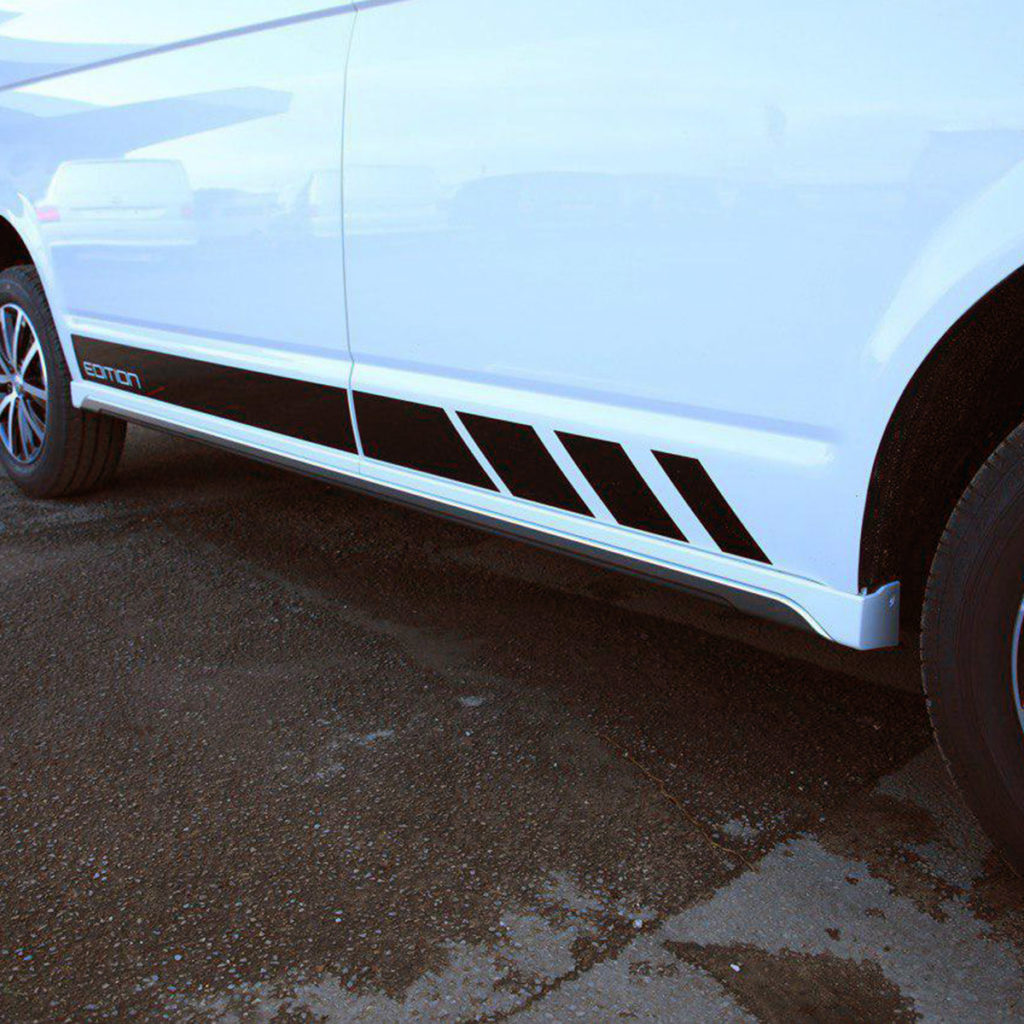 Minigonne laterali VW T6 SWB in plastica bianca caramellata