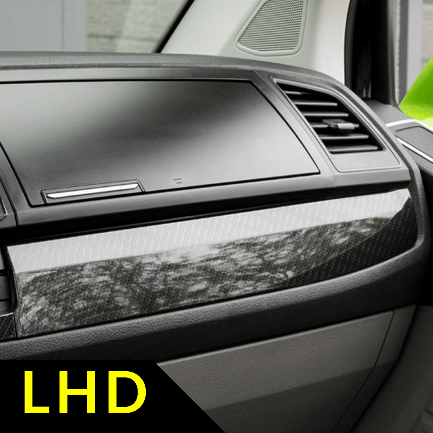 Für VW Transporter T6 LHD Unteres Armaturenbrett Zierleisten Carbon-Effekt