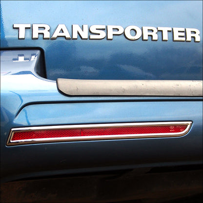 Recortes de reflector de parachoques trasero para puerta de granero para VW T6 Transporter (Idea de regalo)