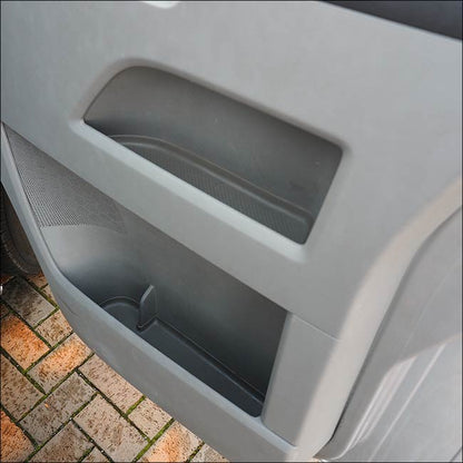 VW T5, T5.1 Inzetstukken deurvakken, rubber, deurbekleding (lichtgrijs) Dubbele passagier + bestuurder Interieurstyling 