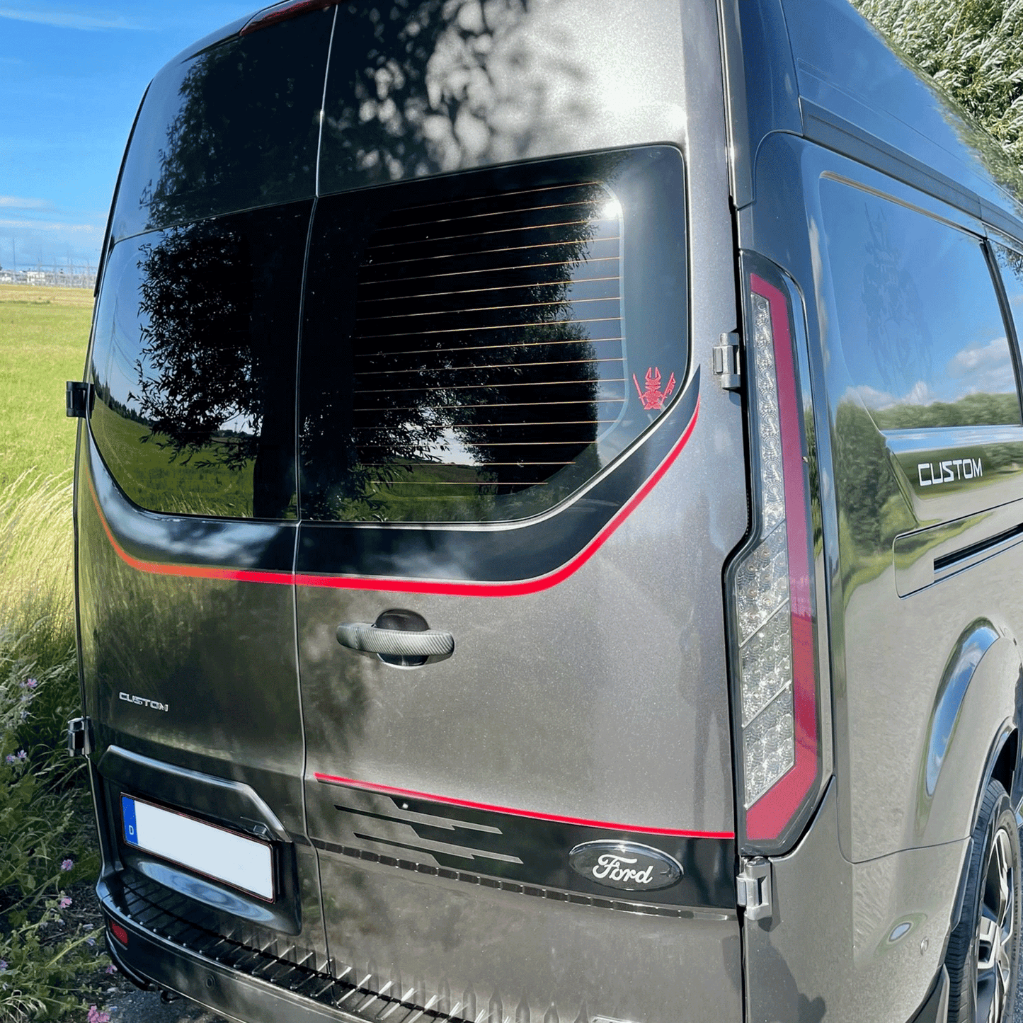 Per Transit Custom Van MK2 Indicatore sequenziale Luci posteriori a LED Lenti fumé