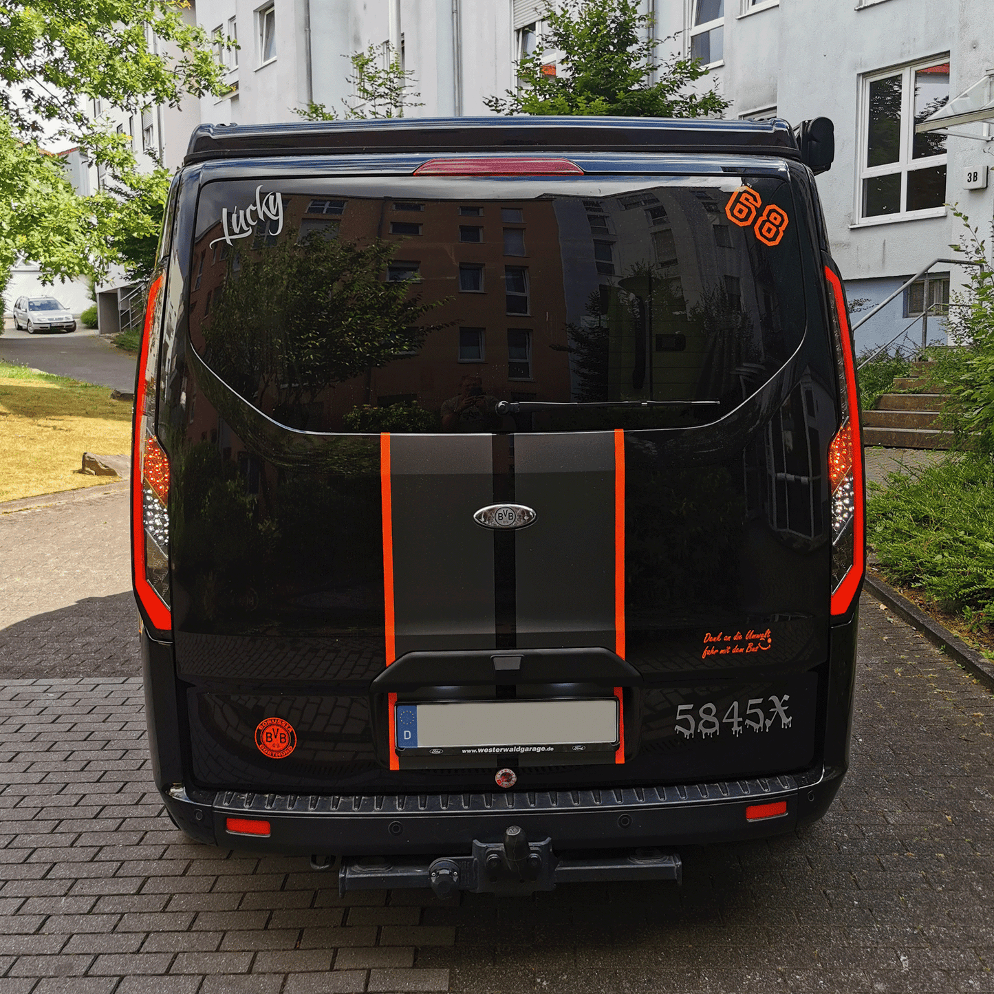Per Transit Custom Van MK2 Indicatore sequenziale Luci posteriori a LED Lenti fumé