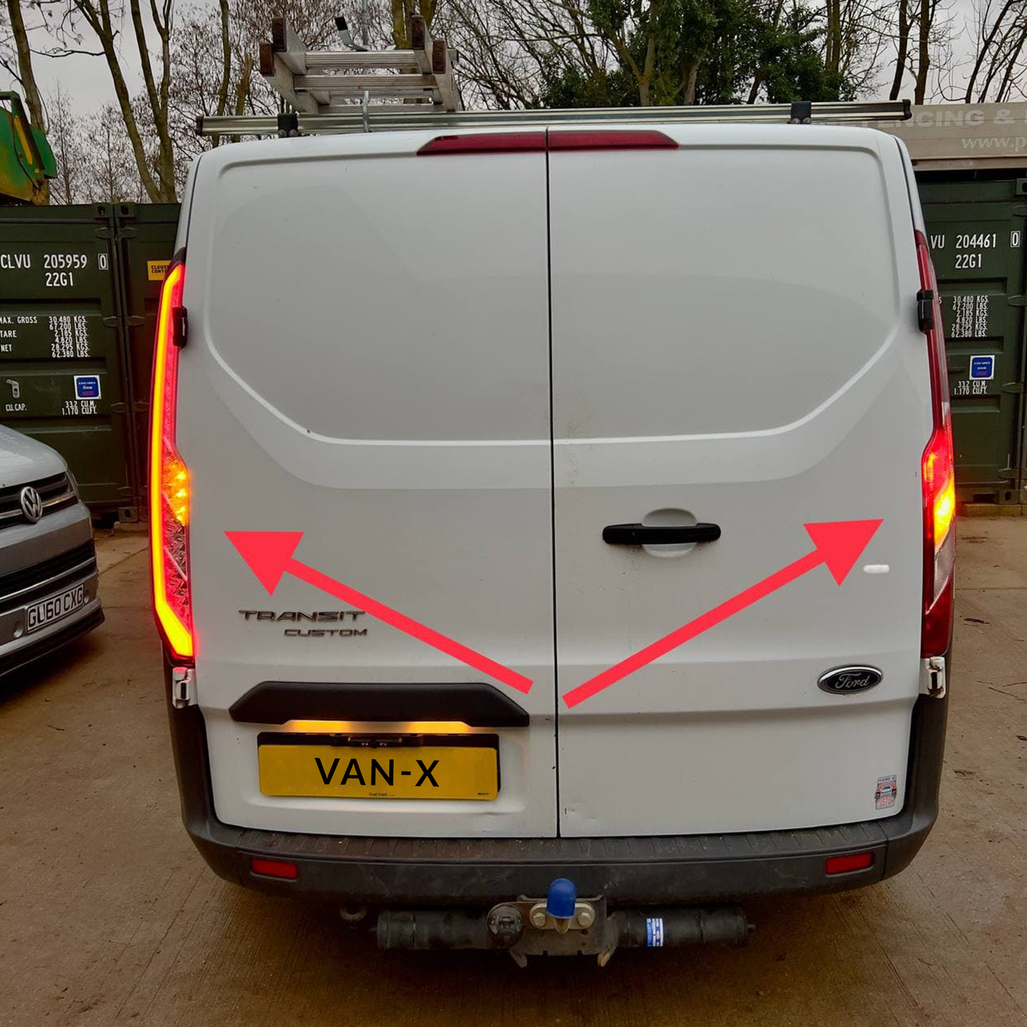 Per Transit Custom Van MK2 Indicatore sequenziale Luci posteriori a LED Lenti trasparenti